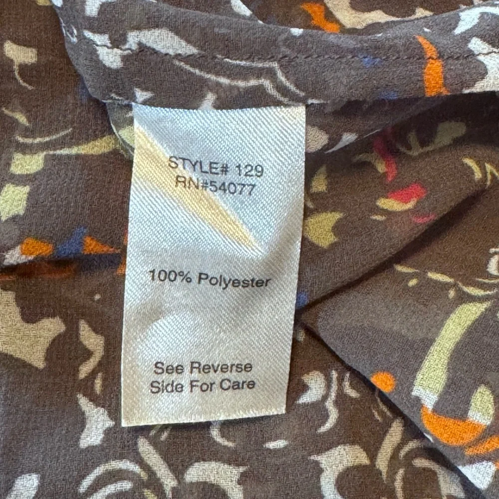 CABi XL Sheer Abstract Print Button Down Blouse Multicolor Career Top - Picture 9 of 12